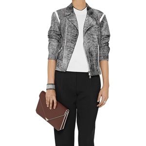 3.1 Phillip Lim cracked moto leather jacket